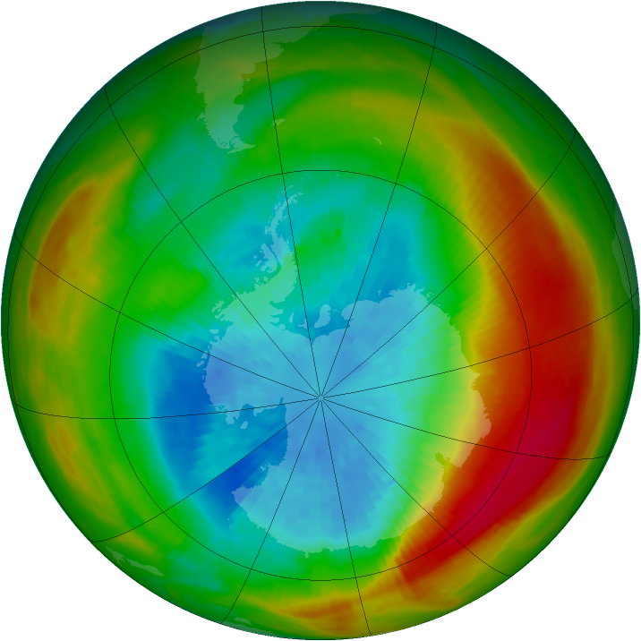 Antarctic ozone map for 22 September 1981